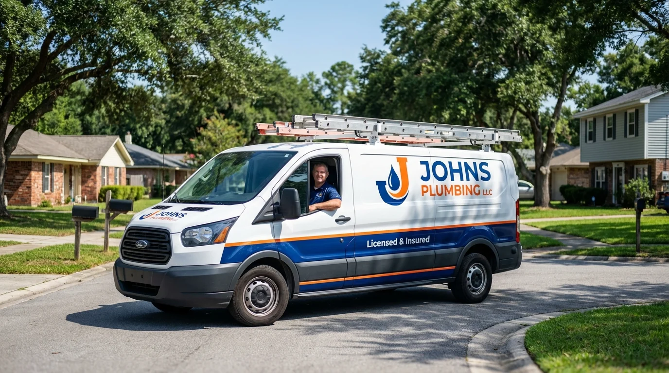 Johns Plumbing LLC service van in Seaside Heights, NJ