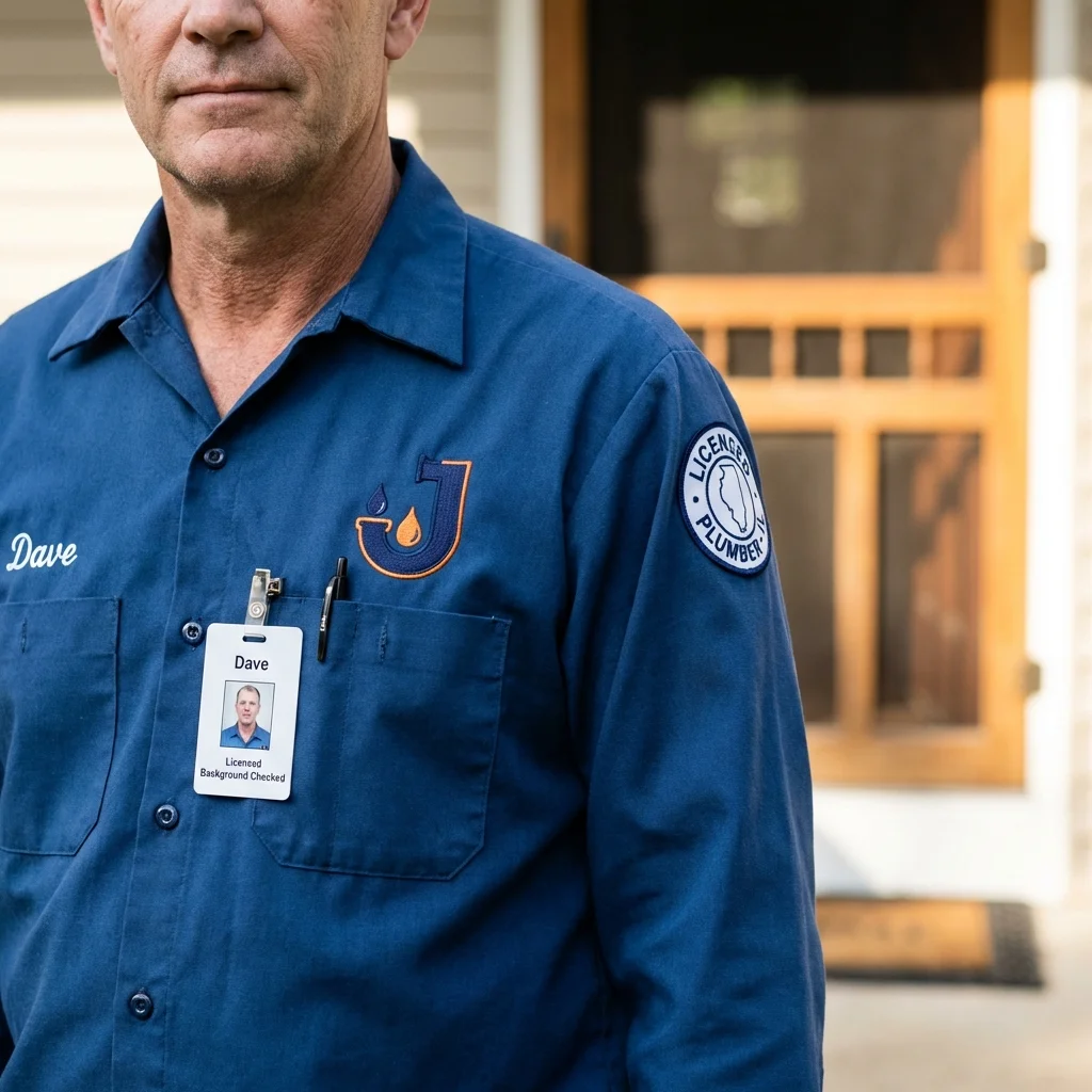 Licensed plumber showing ID badge in Seaside Heights, NJ