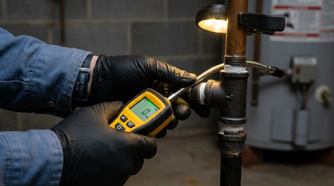 Gas leak detection with electronic sniffer by Johns Plumbing LLC in Seaside Heights