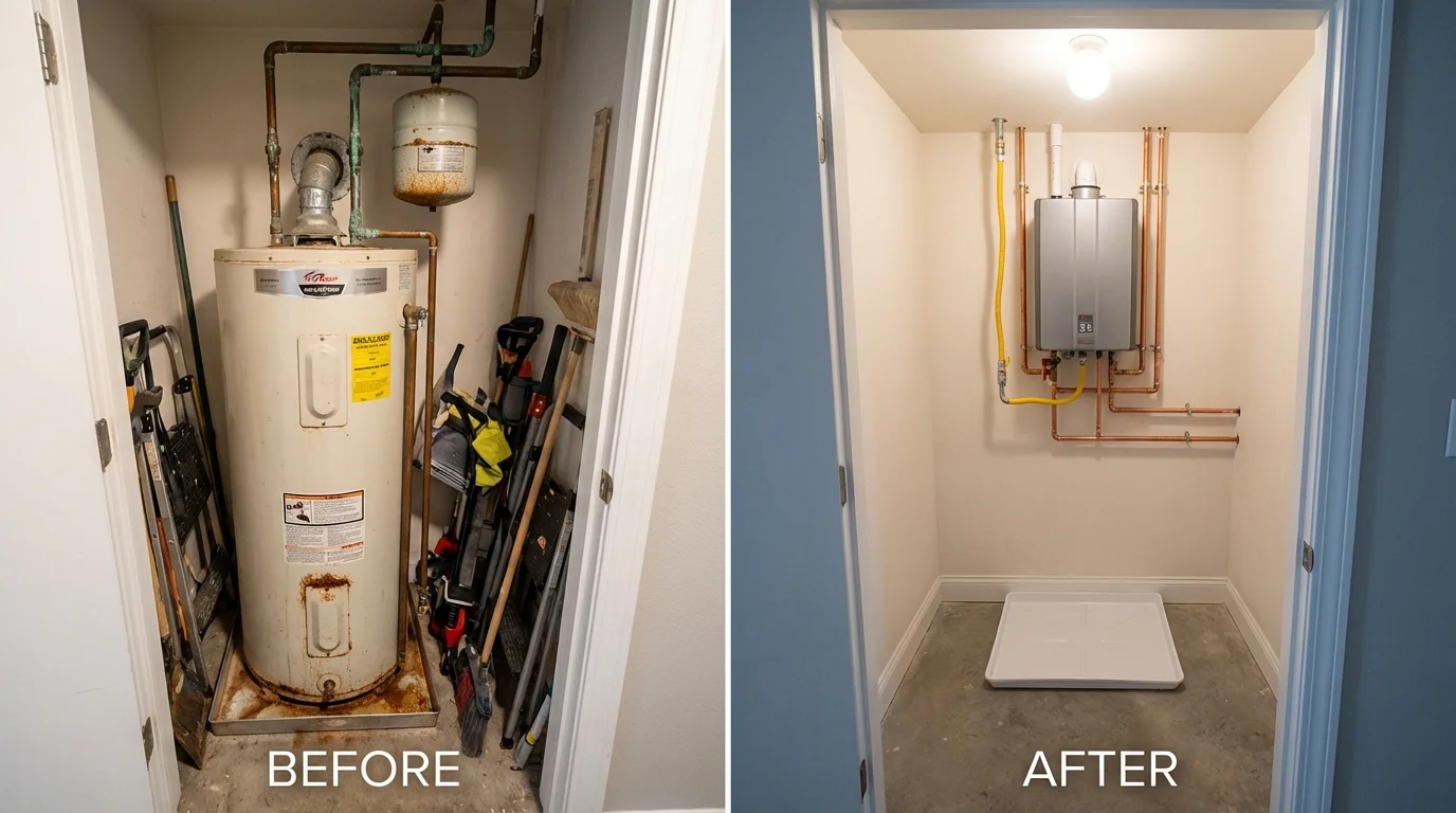 Tank water heater versus wall-mounted tankless unit comparison for Seaside Heights, NJ homeowners